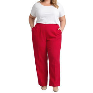 Larry Levine Classics Women’s Dress Pants Size 16 red  Polyester Lined Slacks